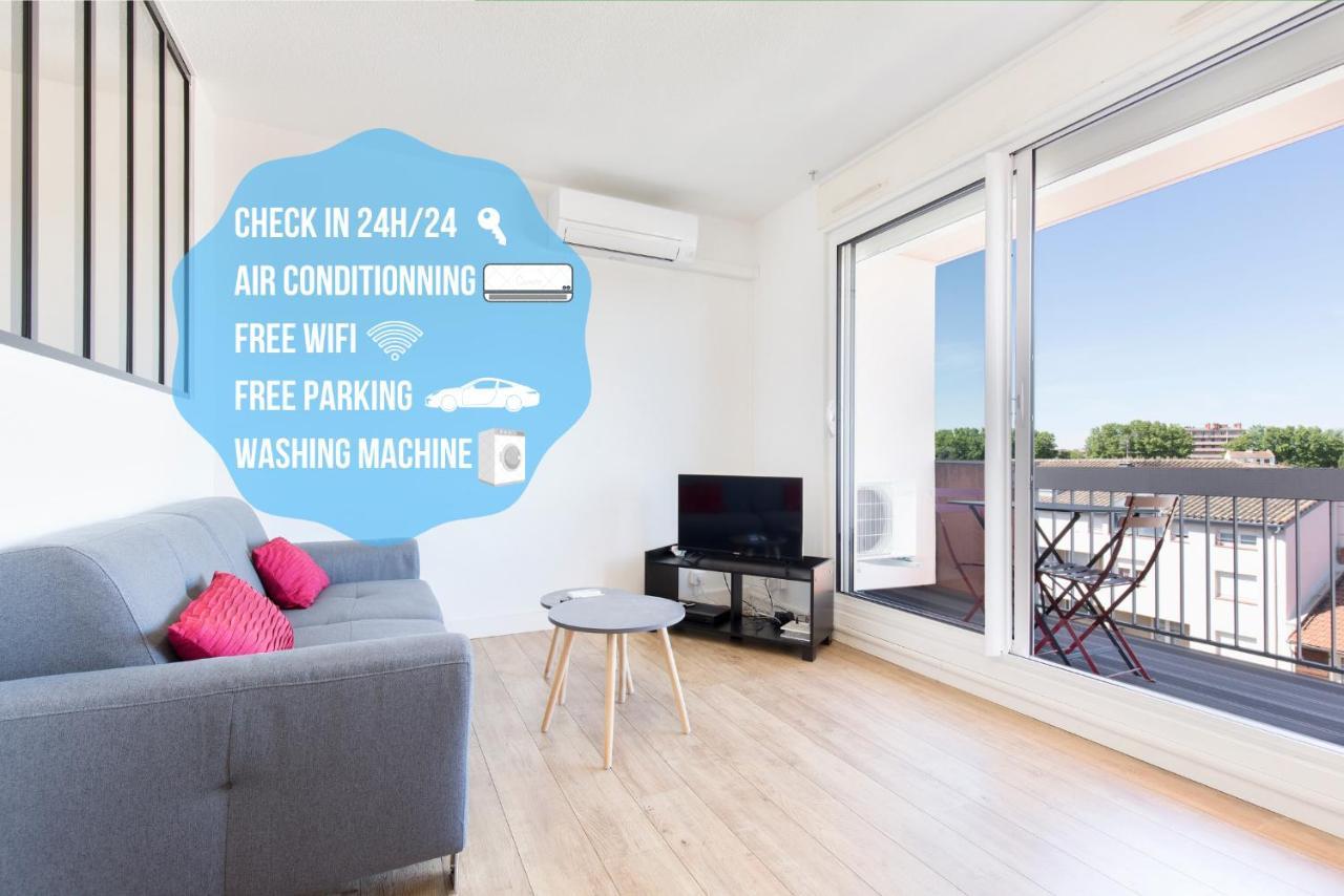 Appartement Cosy Tout Confort - Climatisation, Balcon, Wifi - Proche Airbus, Purpan, Aeroport, Stade Ernest Wallon Тулуза Экстерьер фото